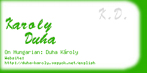 karoly duha business card